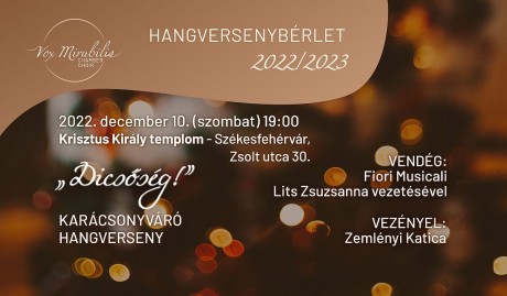 A Vox Mirabilis Kamarakórus karácsonyváró hangversenye a Zsolt utcában